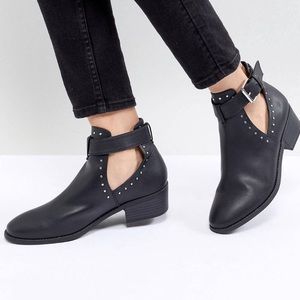 ASOS Studded Cut-Out Ankle Boots